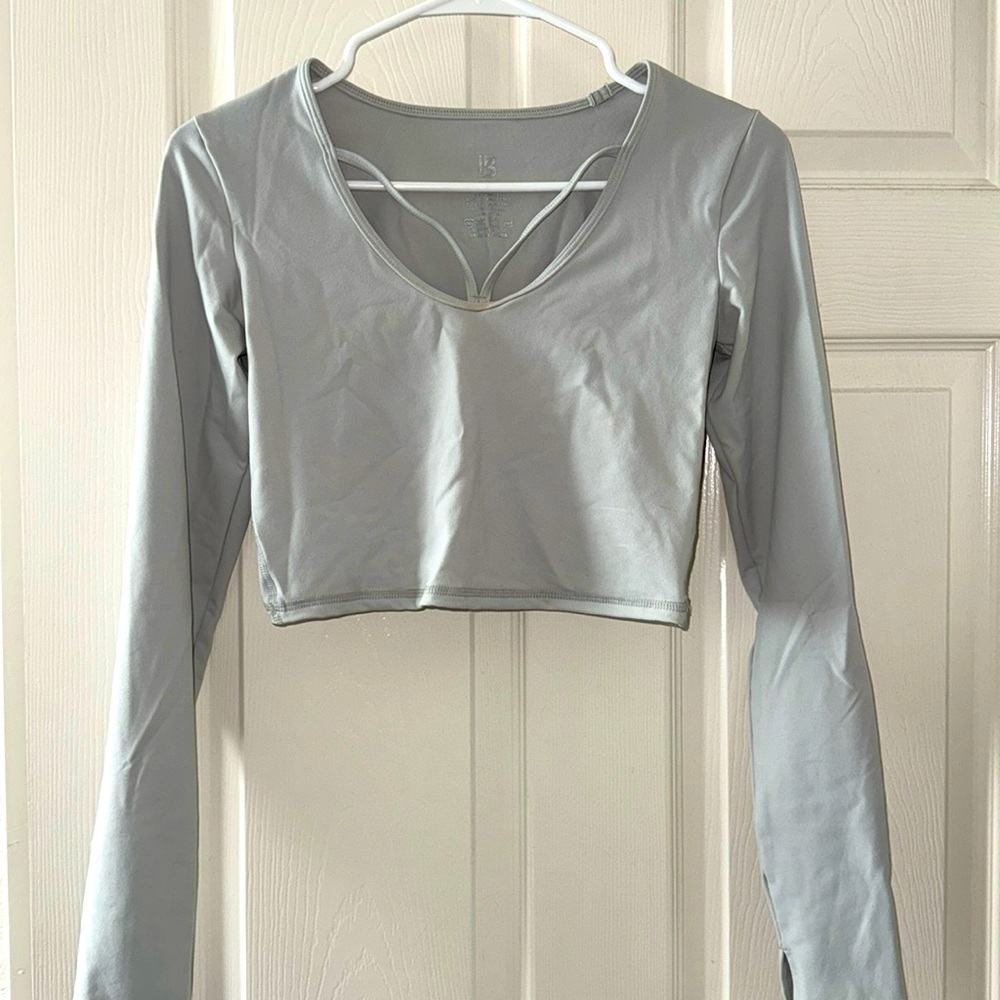 BuffBunny Collection Grey Crop Top Fitness Apparel. Sz Small